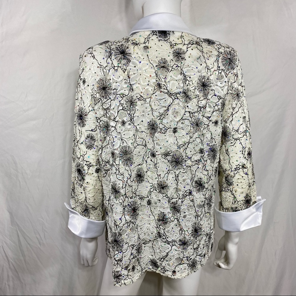 R&M Richards 2PC Rhinestone & Lace Sleeveless Special Event Top & Jacket - Picture 5 of 14